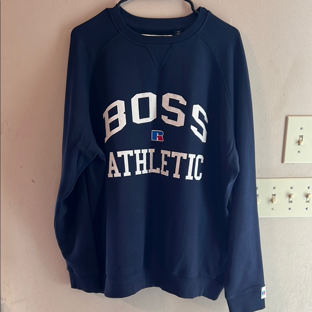 HUGO BOSS X RUSSELL ATHLETIC CREWNECK NAVY SIZE XL